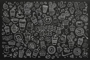 Activities & Leisure | Coffee Time Doodle Wall Mural Activities & Leisure Activities & Leisure