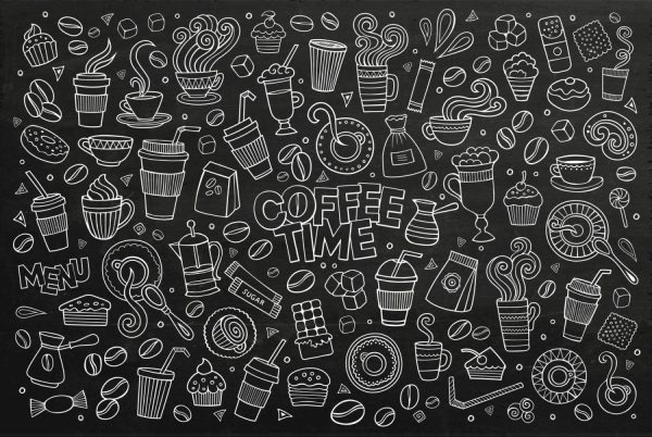 Activities & Leisure | Coffee Time Doodle Wall Mural Activities & Leisure Activities & Leisure