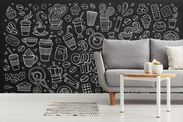 Activities & Leisure | Coffee Time Doodle Wall Mural Activities & Leisure Activities & Leisure