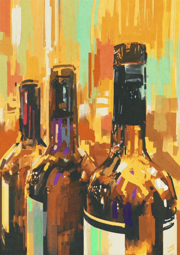 Activities & Leisure | Colorful Painting Of Wine Bottles Wall Mural Activities & Leisure Activities & Leisure