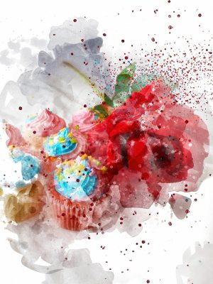 Activities & Leisure | Cupcake Rose 5747 Wall Mural Activities & Leisure Activities & Leisure