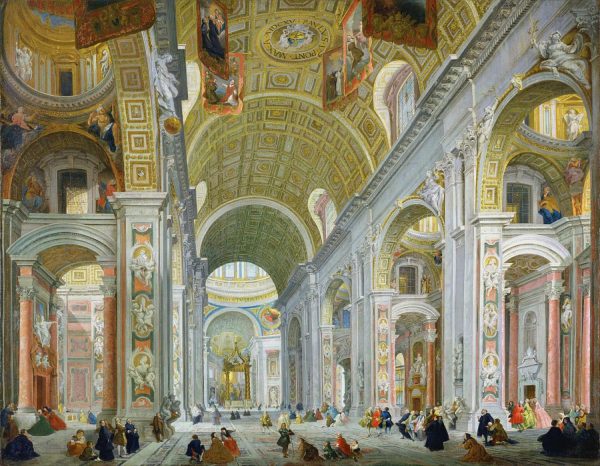 Activities & Leisure | Interior Of St. Peter’s, Rome, C. 1754 Wallpaper Mural Activities & Leisure Activities & Leisure