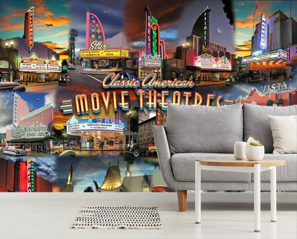 Activities & Leisure | Movie Theatre Collage Wall Mural Activities & Leisure Activities & Leisure