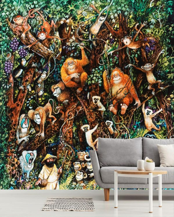 Activities & Leisure | Noah And The Monkeys Wallpaper Mural Activities & Leisure Activities & Leisure