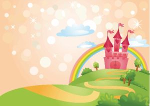 Activities & Leisure | Princess Castle With Rainbow Wallpaper Mural Activities & Leisure Activities & Leisure