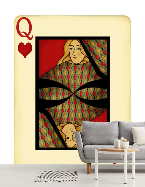 Activities & Leisure | Queen Playing Card Mural Wallpaper Activities & Leisure Activities & Leisure