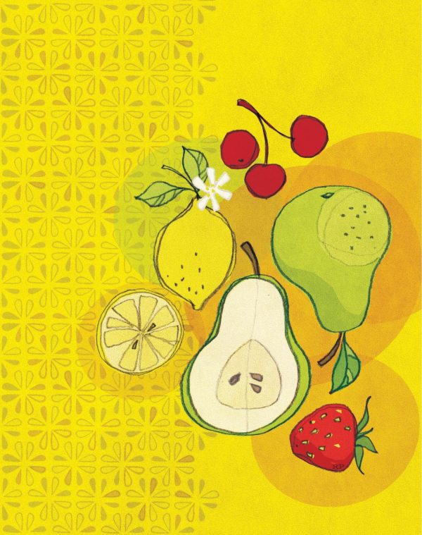 Activities & Leisure | Retro Fruit – Yellow Mural Wallpaper Activities & Leisure Activities & Leisure