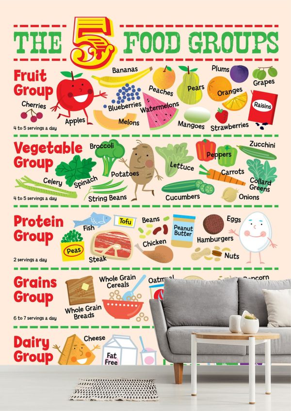 Activities & Leisure | The 5 Food Groups Wall Mural Activities & Leisure Activities & Leisure