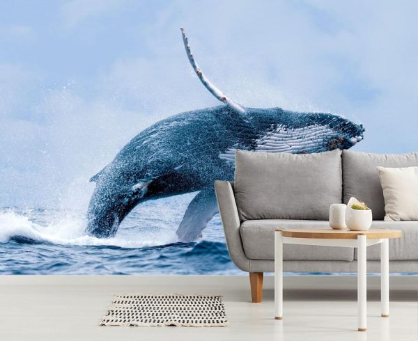 Animals | A Breaching Humpback Whale Wallpaper Mural Animals Animals