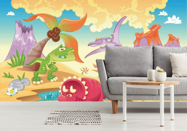 Animals | Dino Volcano Wall Mural Animals Animals