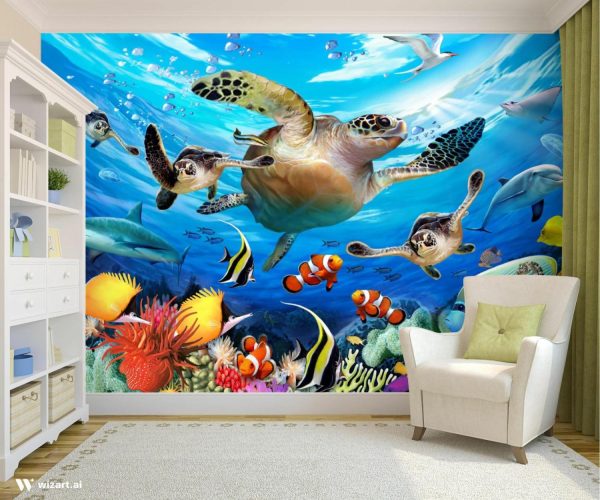 Animals | Journey of the Sea Turtles Wall Mural Animals Animals