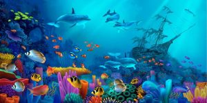 Animals | Ocean Colors Mural Wallpaper Animals Animals