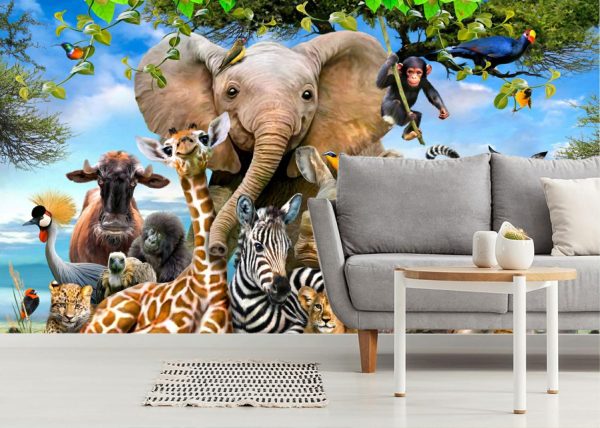 Animals | Smile Wall Mural Wallpaper Murals Animals