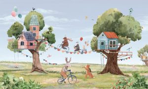 Animals | Treehouse Party Wallpaper Mural Animals Animals