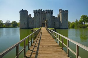 Architectural | Bridge Over Moat to Bodiam Castle Mural Wallpaper Architectural Architectural