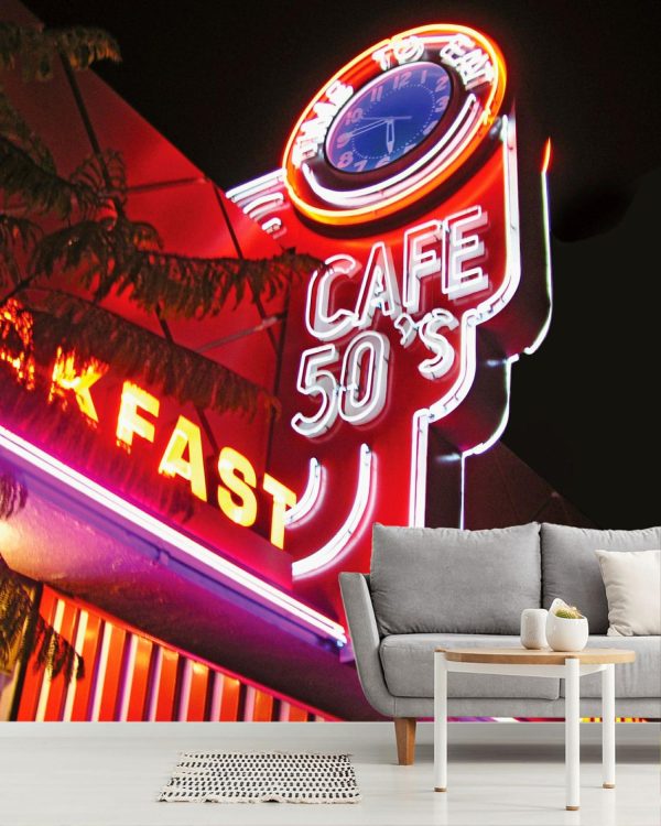 Architectural | Cafe 50’s Wall Mural Architectural Architectural