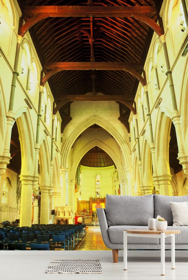 Architectural | Cathedral Church Of Christ Mural Wallpaper Architectural Architectural