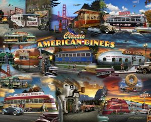 Architectural | Classic American Diners Collage Wall Mural Architectural Architectural