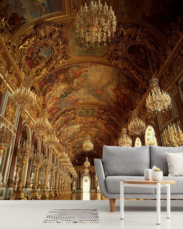 Architectural | Hall of Mirrors, Herrenchiemsee Palace, Germany Wall Mural Architectural Architectural