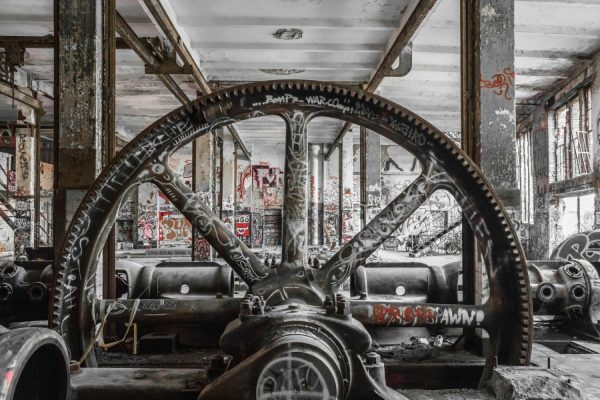 Architectural | Industrial Machinery In Abandoned Factory Wall Mural Architectural Architectural