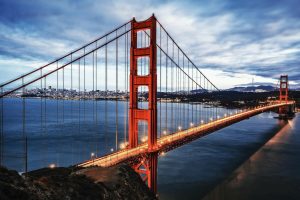 Architectural | Lights Of The Golden Gate Bridge Wall Mural Architectural Architectural