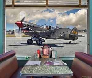 Architectural | P-40 Diner Booth Wall Mural Activities & Leisure Activities & Leisure