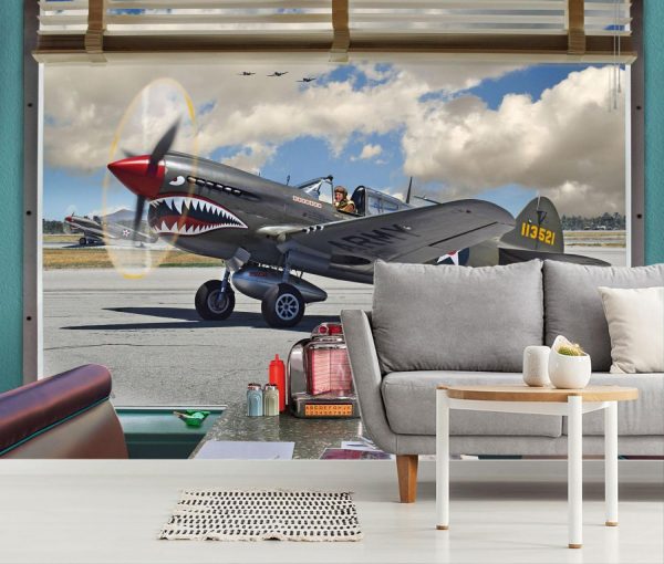 Architectural | P-40 Diner Booth Wall Mural Activities & Leisure Activities & Leisure