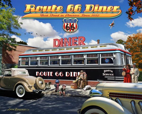 Architectural | Route 66 Diner Mural Wallpaper Architectural Architectural