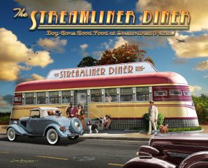 Architectural | Streamliner Diner Mural Wallpaper Architectural Architectural