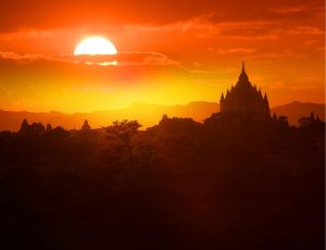 Architectural | Sunset in Bagan Wallpaper Mural Architectural Architectural