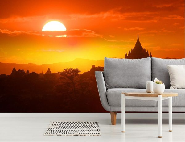 Architectural | Sunset in Bagan Wallpaper Mural Architectural Architectural