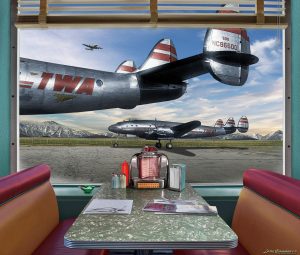 Architectural | TWA Diner Booth Wall Mural Activities & Leisure Activities & Leisure