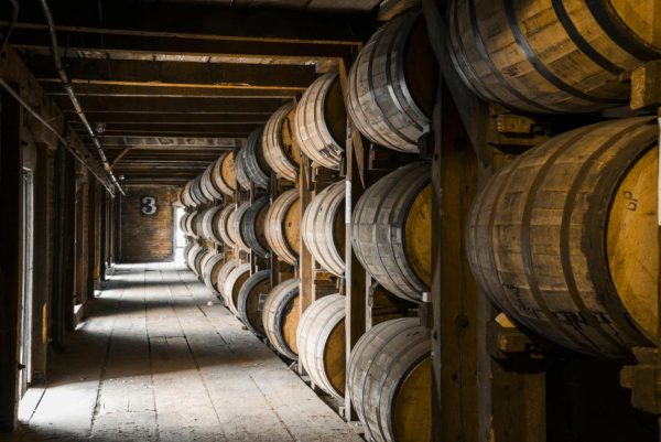 Architectural | Whiskey Barrels In Distillery Cellar Wall Mural Activities & Leisure Activities & Leisure