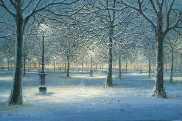 Architectural | Winter Snow Scene in the Park Wall Mural Architectural Architectural