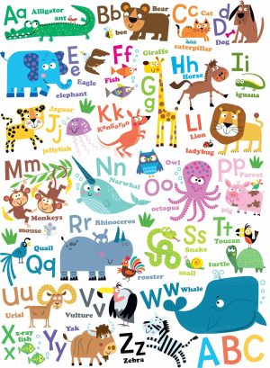 Art & Graphics | ABC Animals Wallpaper Mural – Vertical Art & Graphics Art & Graphics