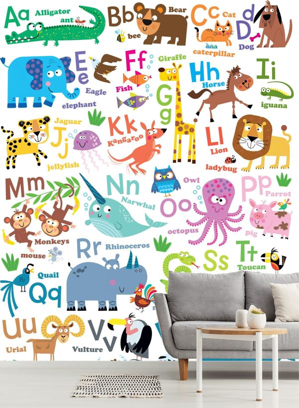 Art & Graphics | ABC Animals Wallpaper Mural – Vertical Art & Graphics Art & Graphics