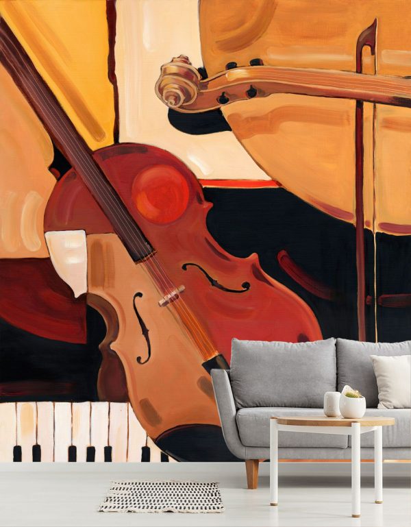 Art & Graphics | Abstract Violin Mural Wallpaper Activities & Leisure Activities & Leisure