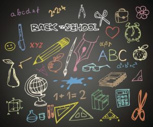 Art & Graphics | Back To School – Chalk Doodles On A Blackboard Mural Wallpaper Art & Graphics Art & Graphics