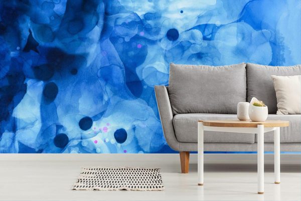 Art & Graphics | Dark Blue Splashes Wall Mural Art & Graphics Art & Graphics