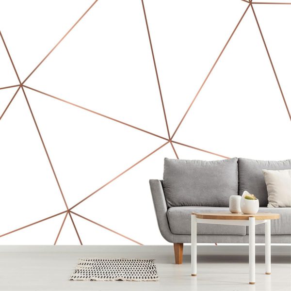 Art & Graphics | Golden Geometric Abstract Wallpaper Mural Art & Graphics Art & Graphics