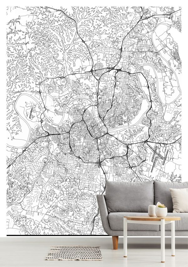 Art & Graphics | Map Of Nashville, TN Wallpaper Mural Art & Graphics Art & Graphics