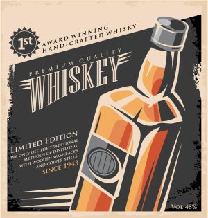 Art & Graphics | Retro Whiskey Poster Wall Mural Activities & Leisure Activities & Leisure