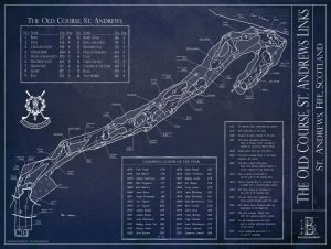 Art & Graphics | St Andrews Old Course Blueprint Wall Mural Art & Graphics Art & Graphics