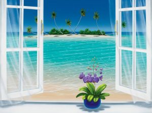 Beach & Tropical | A Room With A View Wall Mural Architectural Architectural