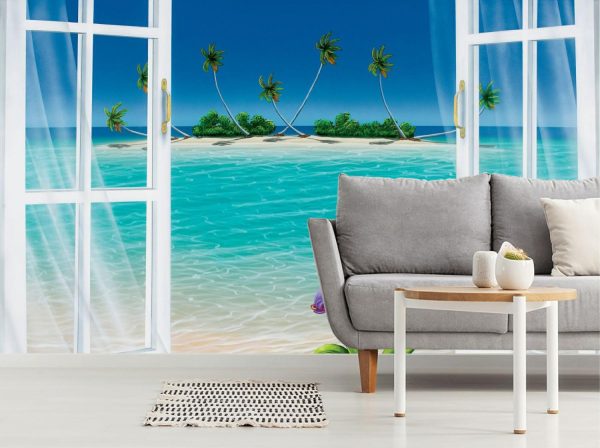 Beach & Tropical | A Room With A View Wall Mural Architectural Architectural