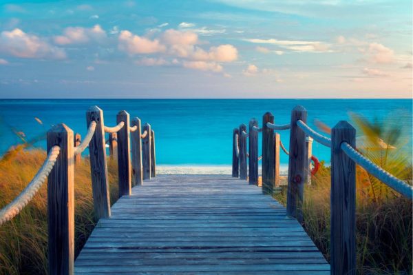 Beach & Tropical | Board Pathway To Ocean Grace Bay Wall Mural Beach & Tropical Beach & Tropical