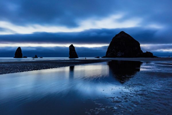 Beach & Tropical | Cannon Beach Blue Hour Wall Mural Beach & Tropical Beach & Tropical