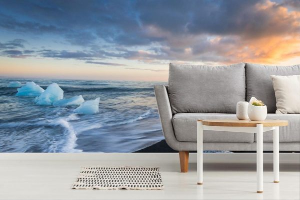 Beach & Tropical | Diamond Beach Iceland Wall Mural Beach & Tropical Beach & Tropical