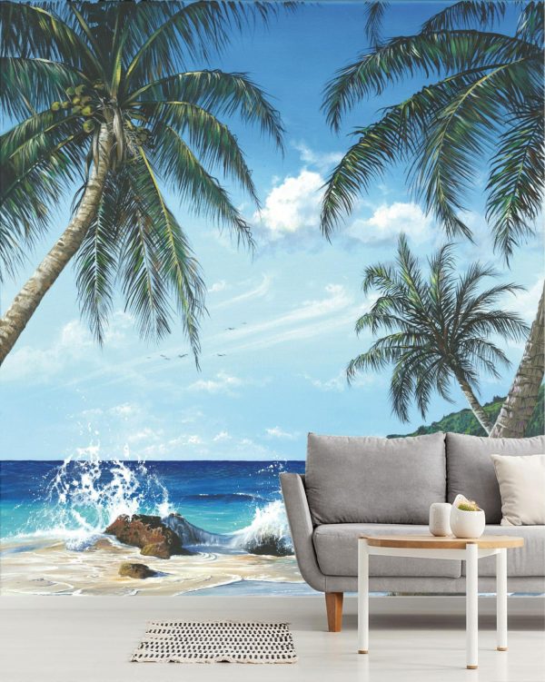 Beach & Tropical | Isle Be Waiting Mural Wallpaper Beach & Tropical Beach & Tropical