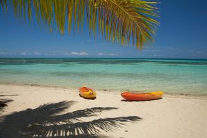 Beach & Tropical | Kayaks at Plantation Island Resort, Fiji Wallpaper Mural Beach & Tropical Beach & Tropical